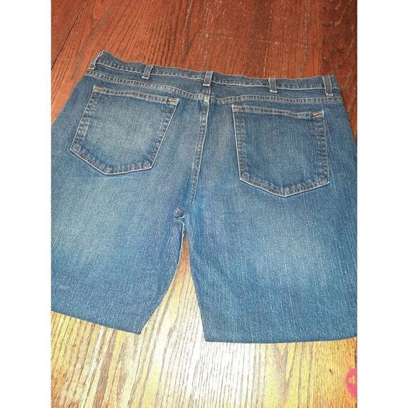 40x30 George Slim Straight Dark Wash High Waist Denim Blue Jeans - Picture 4 of 4